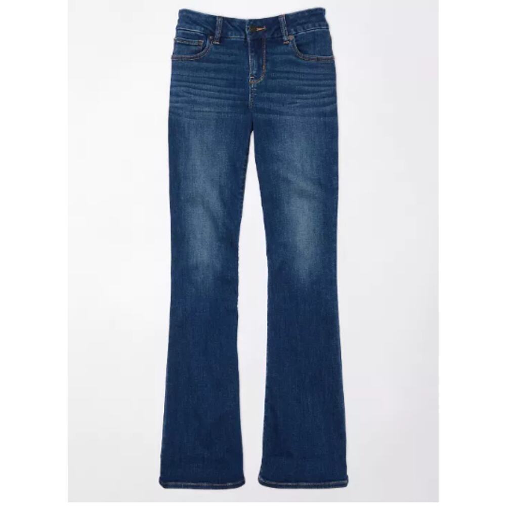 American Eagle Jeans 16 Curvy Lowrise Kick Bootcut Next Level Blue Denim NEW - Picture 3 of 10